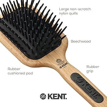 Amazon.com: Kent PF19 山毛櫸木坐墊槳刷- 頭皮按摩器和去角質刷